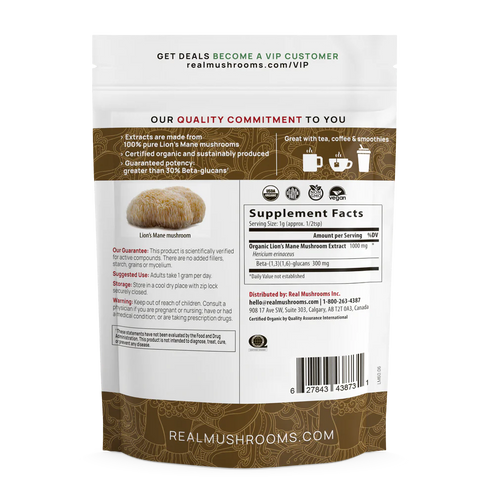 Lion's Mane Extract Powder 60g-Real Mushrooms-Matakana Pharmacy