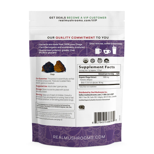 Chaga Extract Powder 60g-Real Mushrooms-Matakana Pharmacy