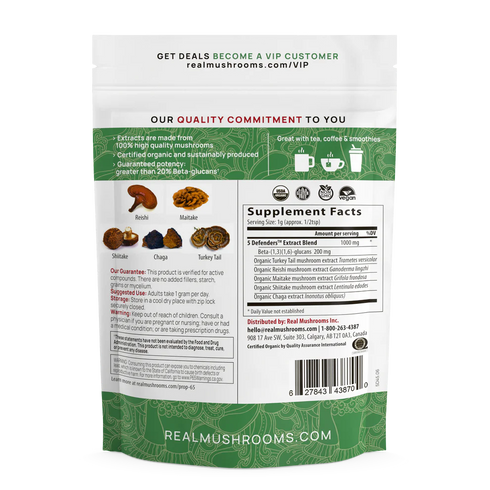 5 Defenders Powder 45g-Real Mushrooms-Matakana Pharmacy