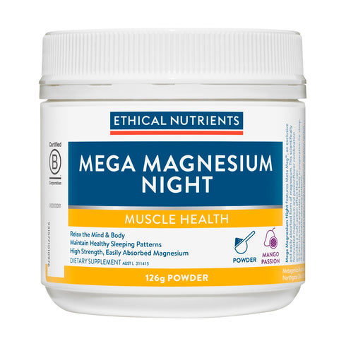 Mega Magnesium Night Powder Mango Passion 126g-Matakana Pharmacy