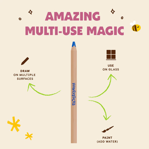 Magic 3-in-1 Beeswax Pencils Jumbo Triangles 10 Pack-Honey Sticks-Matakana Pharmacy