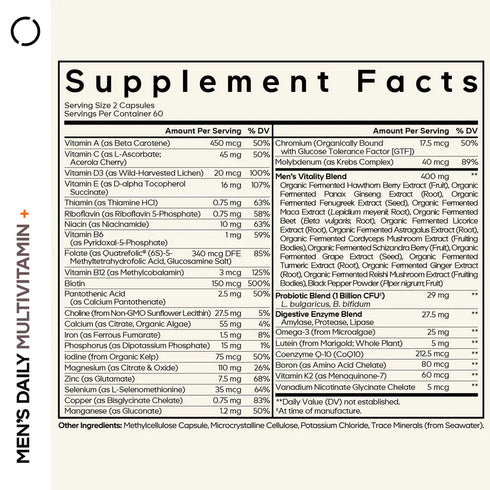 Men's Fermented Multivitamin 120 Capsules-CODEAGE-Matakana Pharmacy