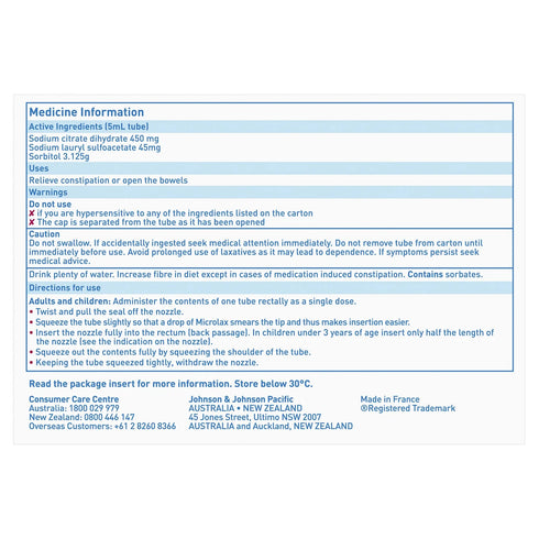 Microlax Enemeas 12 Tube Pack-Kenvue Pharmaceuticals-Matakana Pharmacy