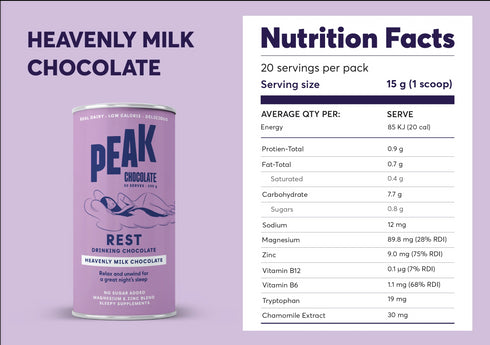 Hot Chocolate | Milk Chocolate 300g-PEAK Chocolate-Matakana Pharmacy