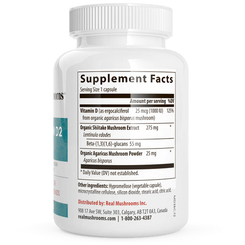Mushroom D2 120 Capsules-Real Mushrooms-Matakana Pharmacy