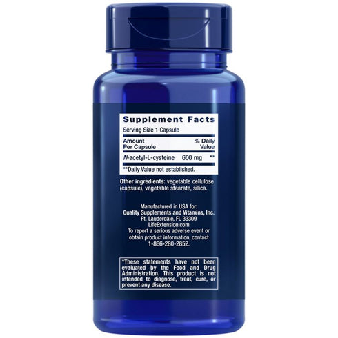 Augmented N-Acetyl-L-Cysteine NAC 60 Capsules-Life Extension-Matakana Pharmacy