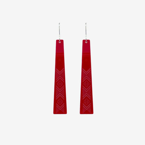 Earrings Taniko I Red Clear-Nichola-Matakana Pharmacy