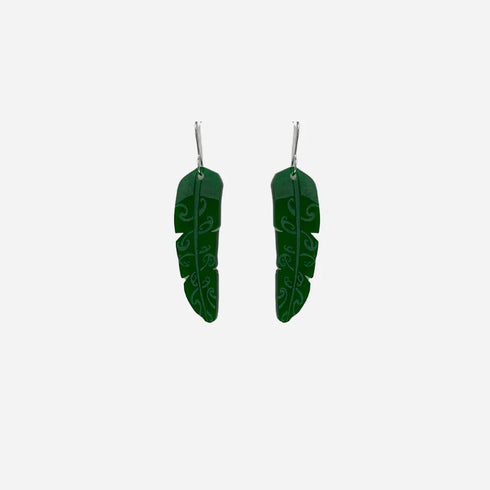 Earrings Te Raukura Green Clear Small-Nichola-Matakana Pharmacy