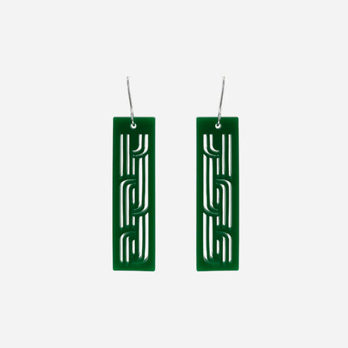 Earrings - Whakarare Green Solid Large-Nichola-Matakana Pharmacy