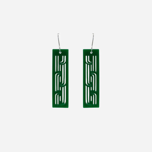 Earrings Whakarare Green Solid Small-Nichola-Matakana Pharmacy