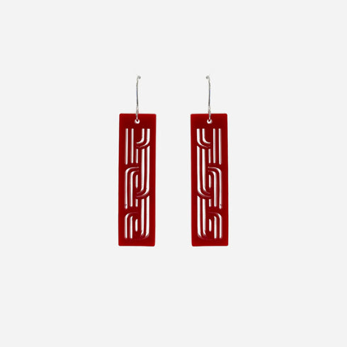 Earrings - Whakarare Red Solid Small-Nichola-Matakana Pharmacy