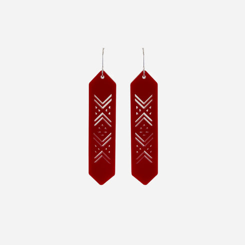 Earrings Taniko Red Solid-Nichola-Matakana Pharmacy