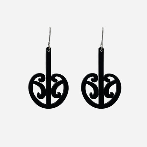 Earrings Mangopare Black Medium-Nichola-Matakana Pharmacy