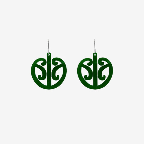 Earrings Mangopare Green Clear Small-Nichola-Matakana Pharmacy