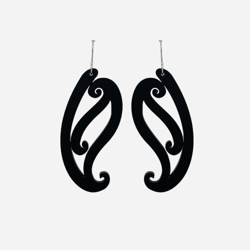 Earrings - Tupua?rangi Ngutu Ka?ka? Black-Nichola-Matakana Pharmacy