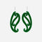 Earrings - Tupua?rangi Ngutu Ka?ka? Green Solid-Nichola-Matakana Pharmacy