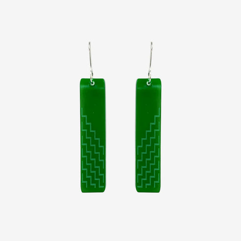 Earrings - Poutama Green Clear Large-Nichola-Matakana Pharmacy