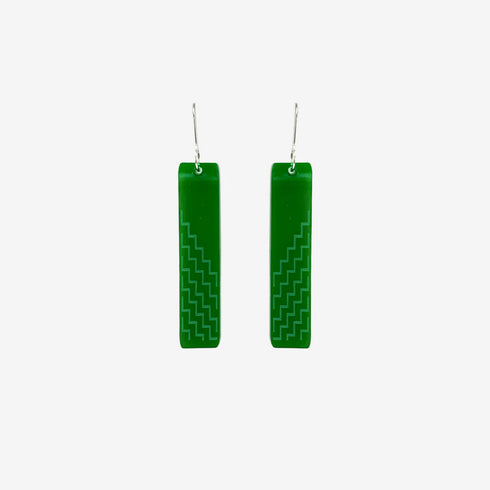 Earrings - Poutama Green Clear Small-Nichola-Matakana Pharmacy