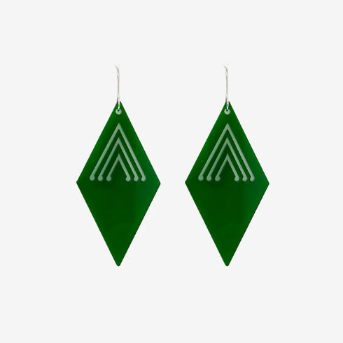 Earrings - Tino Taimana Green Clear-Nichola-Matakana Pharmacy