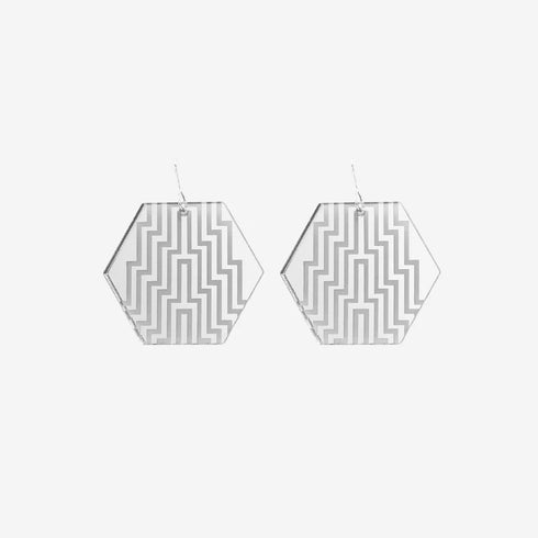Earrings - Poutama I Mirror-Nichola-Matakana Pharmacy