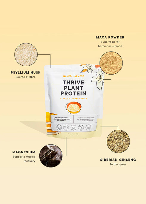 Thrive Plant Protein Vanilla Pancake Batter 500g-Nu Harvest-Matakana Pharmacy