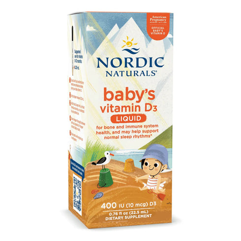 Baby's Vitamin D3 Liquid Unflavoured 22ml-Nordic Naturals-Matakana Pharmacy