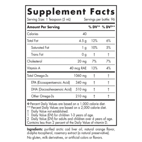 Arctic Cod Liver Liquid Orange 473ml-Matakana Pharmacy