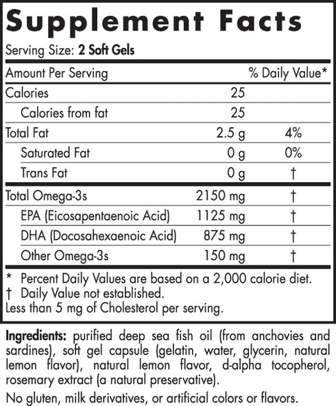 ProOmega 2000 Lemon 60sgcaps-Matakana Pharmacy