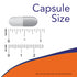 An image showing the actual capsule size of NOW Calcium D-Glucarate 500mg 90vcaps