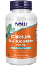 Image of NOW Calcium D-Glucarate 500mg 90vcaps bottle. It is white and orange.