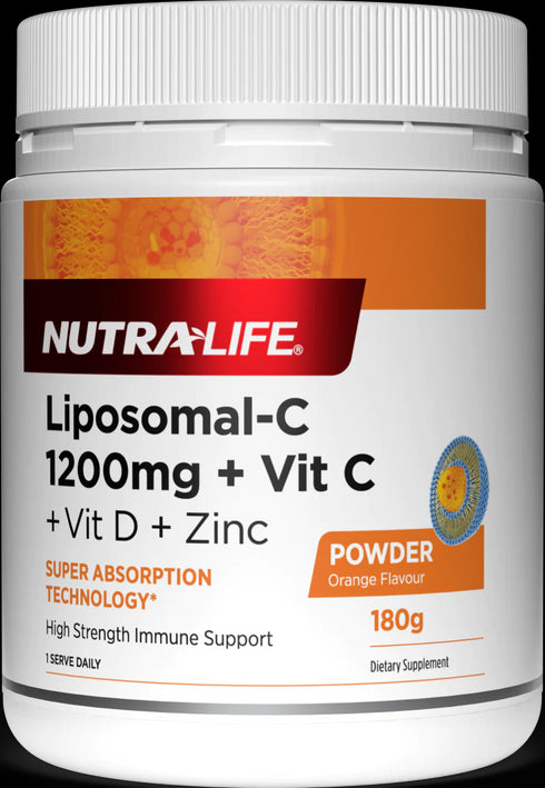 NUTRALIFE Liposomal Vitamin C 1200mg +VitD +Zinc 180g-Matakana Pharmacy