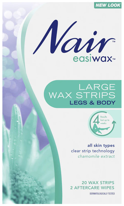 Image of nair easiwax leg and body wax strips