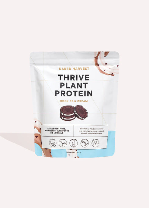 Thrive Plant Protein Cookies & Cream 500g-Nu Harvest-Matakana Pharmacy