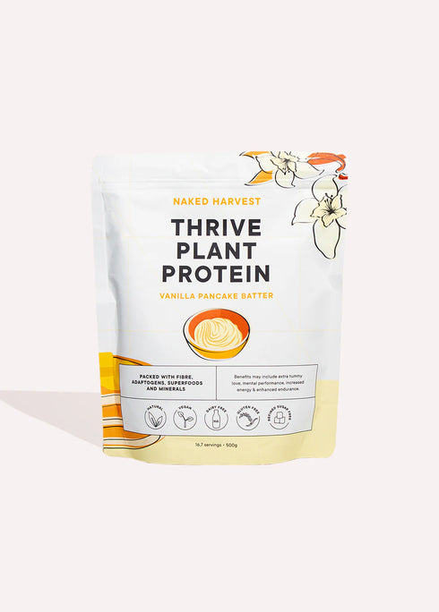 Thrive Plant Protein Vanilla Pancake Batter 500g-Nu Harvest-Matakana Pharmacy