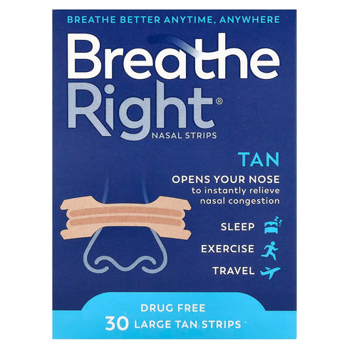 Nasal Strip Tan Large 30s-Breathe Right-Matakana Pharmacy