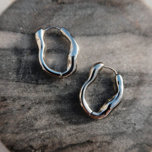 Earrings - Organic Hoop Silver-Queen Of The Foxes-Matakana Pharmacy