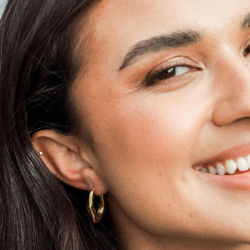 Earrings - Organic Hoop Gold-Queen Of The Foxes-Matakana Pharmacy