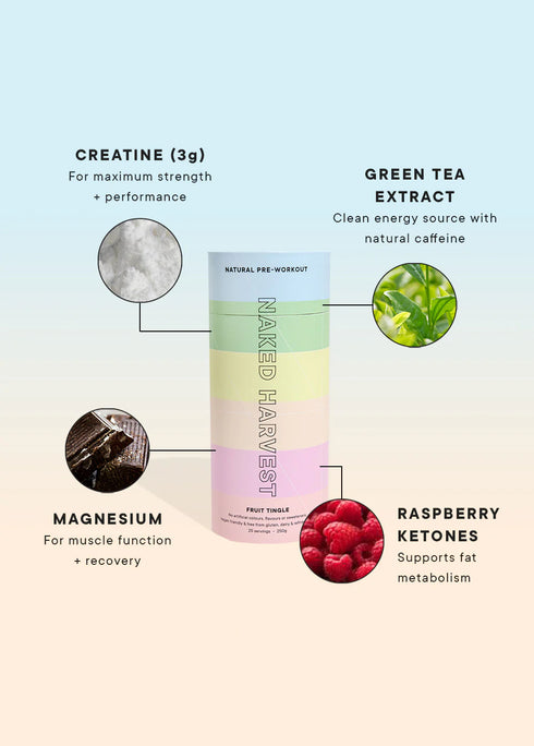 Pre Workout Fruit Tingle 250g-Nu Harvest-Matakana Pharmacy