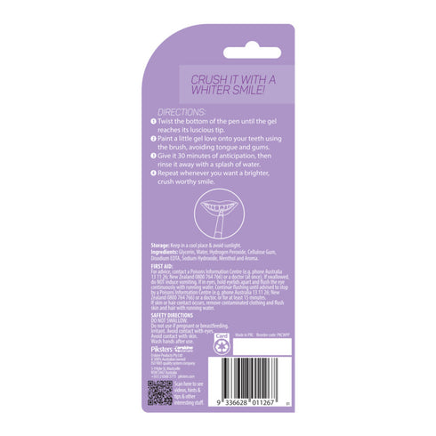 Directions on how to use PIKSTERS Crush Whitening Pen Passionfruit 2ml