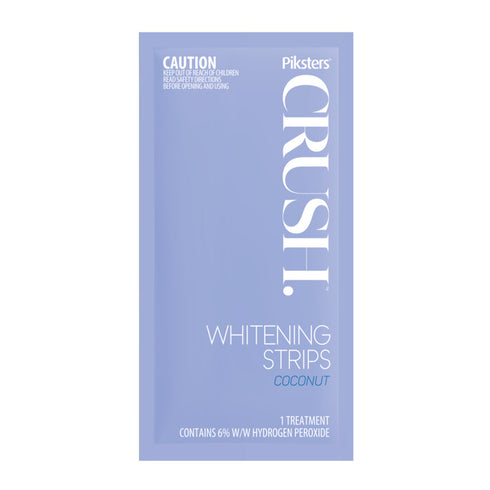 Image of the sachet inside the box of PIKSTERS Crush Whitening Strips Coconut 28pk