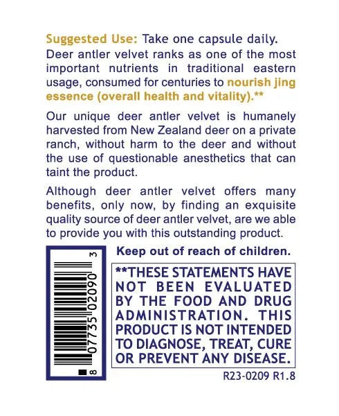 NZ-Red Velvet Deer Antler 30caps-Matakana Pharmacy