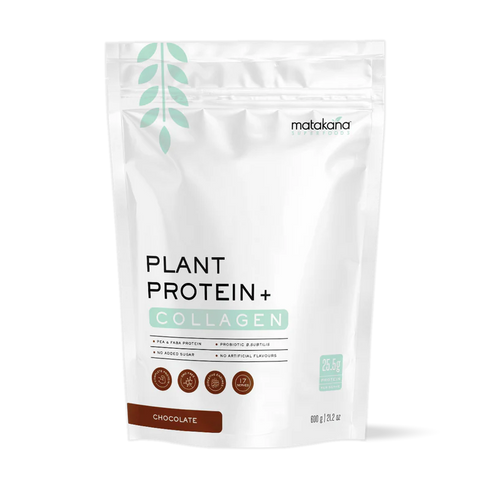 Plant Protein + Collagen Choc powder 600g-Matakana Superfoods-Matakana Pharmacy