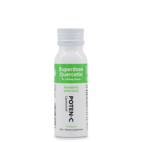 Image of the bottle of Poten-C Superdose Liposomal Quercetin 250mg 75ml