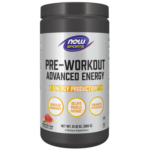 Pre-Workout Advanced Energy Powder 600g-NOW Supplements-Matakana Pharmacy