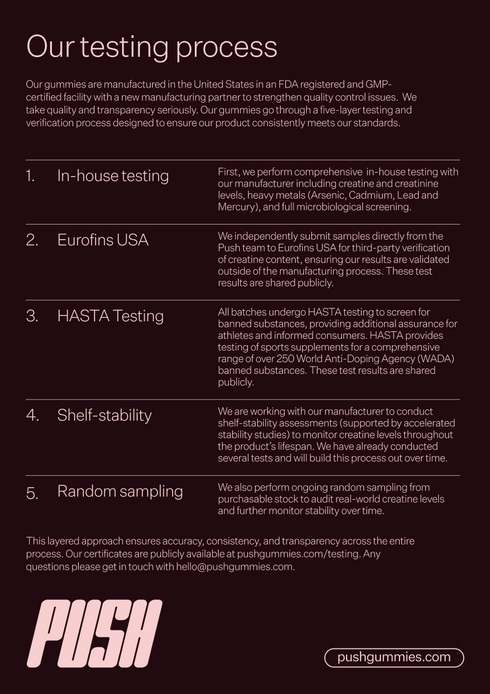 PUSH Creatine Monohydrate Strawberry VALUE TRIPLE PACK-Push Gummies-Matakana Pharmacy