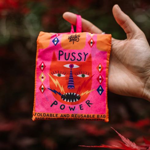Eco-Friendly Foldable Bag - Pussy Power-Studio Soph-Matakana Pharmacy