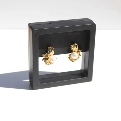 Earrings - Ruched Pearl Gold-Queen Of The Foxes-Matakana Pharmacy