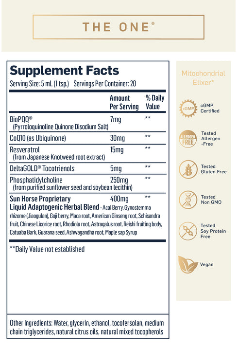 Dr Shade's The One Ingredients list