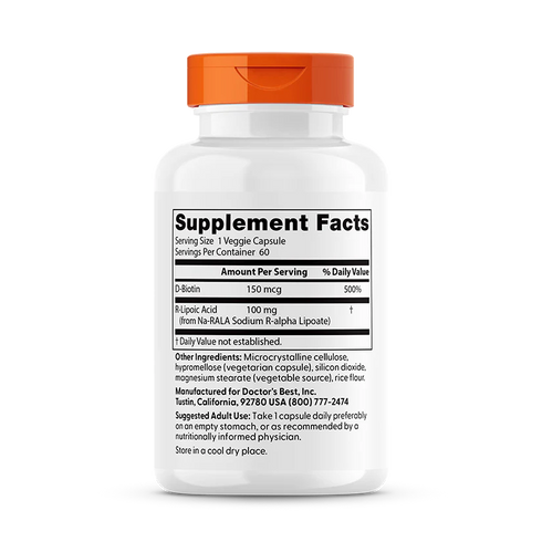R-Lipoic Acid with BioEnhanced Na-RALA 100mg 60 Capsules