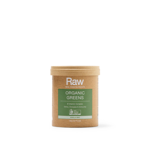 Organic Greens Vanilla Mint 100g-Raw Nutrients-Matakana Pharmacy